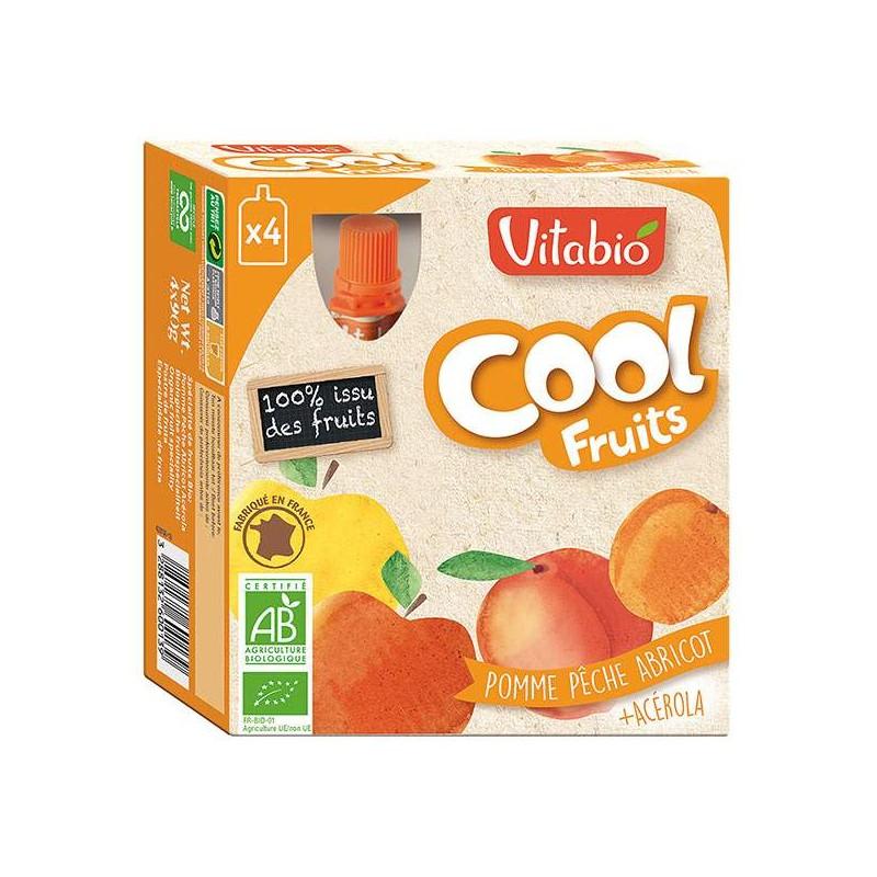 COOL FRUITS POMME PECHE ABRICOT ACEROLA 4X90G VITABIO Acheter