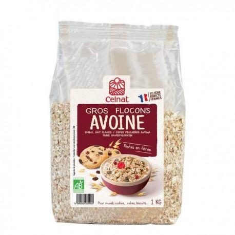 GROS FLOCONS AVOINE 1KG CELNAT  dans votre magasin bio en ligne Etiketbio.eu