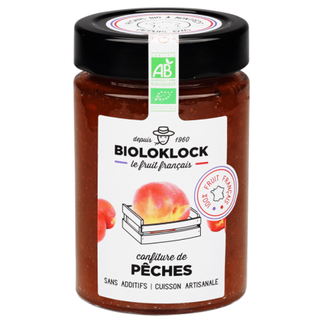 CONFITURE PECHE FRANCE 230G BIOLO'KLOCK  dans votre magasin bio en ligne Etiketbio.eu