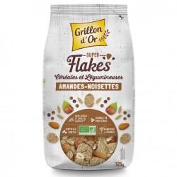 SUPER FLAKES AMANDE NOISETTES 325G GRILLON D'OR  dans votre magasin bio en ligne Etiketbio.eu