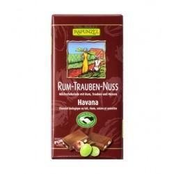 CHOCOLAT HAVANA LAIT RHUM RAISINS NOISETTE100G RAPUNZEL  dans votre magasin bio en ligne Etiketbio.eu