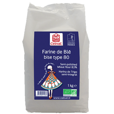 FARINE DE BLE T80 1KG CELNAT  dans votre magasin bio en ligne Etiketbio.eu