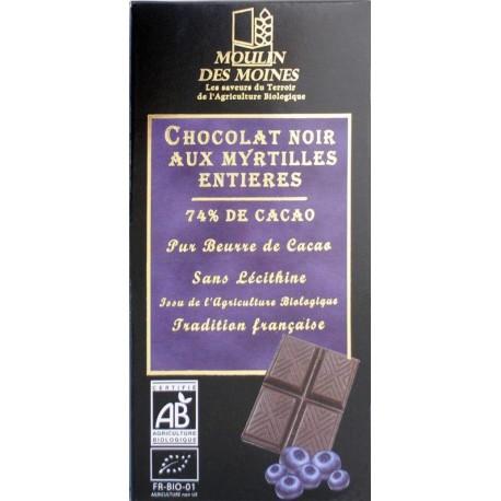 CHOCOLAT NOIR AUX MYRTILLES 100 GR, MOULIN DES MOINES