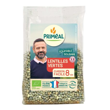 LENTILLES VERTES FRANCE 300G PRIMEAL  dans votre magasin bio en ligne Etiketbio.eu