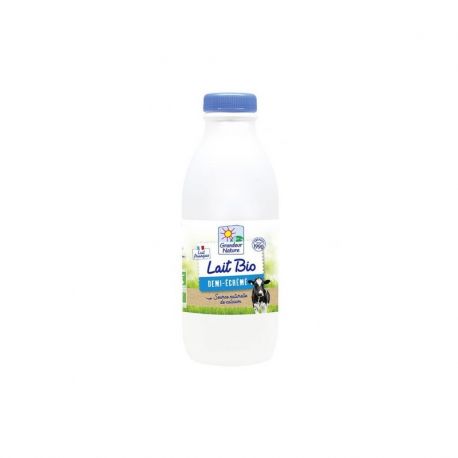 LAIT UHT 1/2 ECREME BOUTEILLE 1L CC GRANDEUR NATURE  dans votre magasin bio en ligne Etiketbio.eu