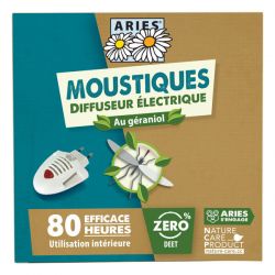 ANTIMOUSTIQUE PRISE ELECTRIQUE ET RECHARGE 10 PLAQUES ARIES  dans votre magasin bio en ligne Etiketbio.eu