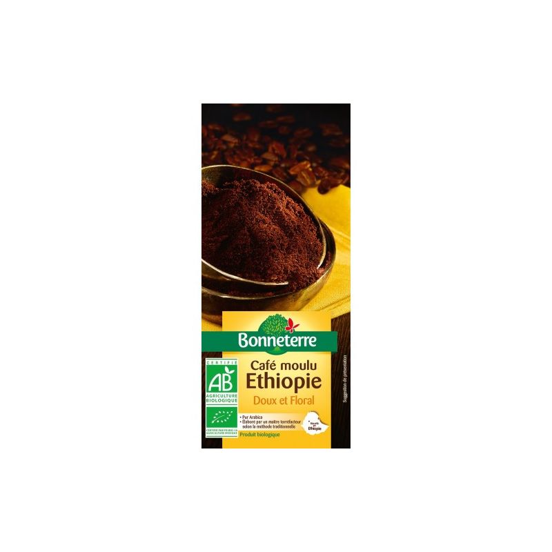 CAFE ETHIOPIE MOULU 250G BONNETERRE  dans votre magasin bio en ligne Etiketbio.eu