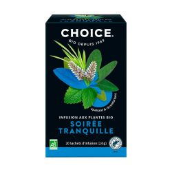 INFUSION SOIREE TRANQUILLE 20SACHETS CHOICE  dans votre magasin bio en ligne Etiketbio.eu