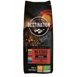 CAFE MEXIQUE GRAINS PUR ARABICA FAIR 250GR DESTINATION  dans votre magasin bio en ligne Etiketbio.eu