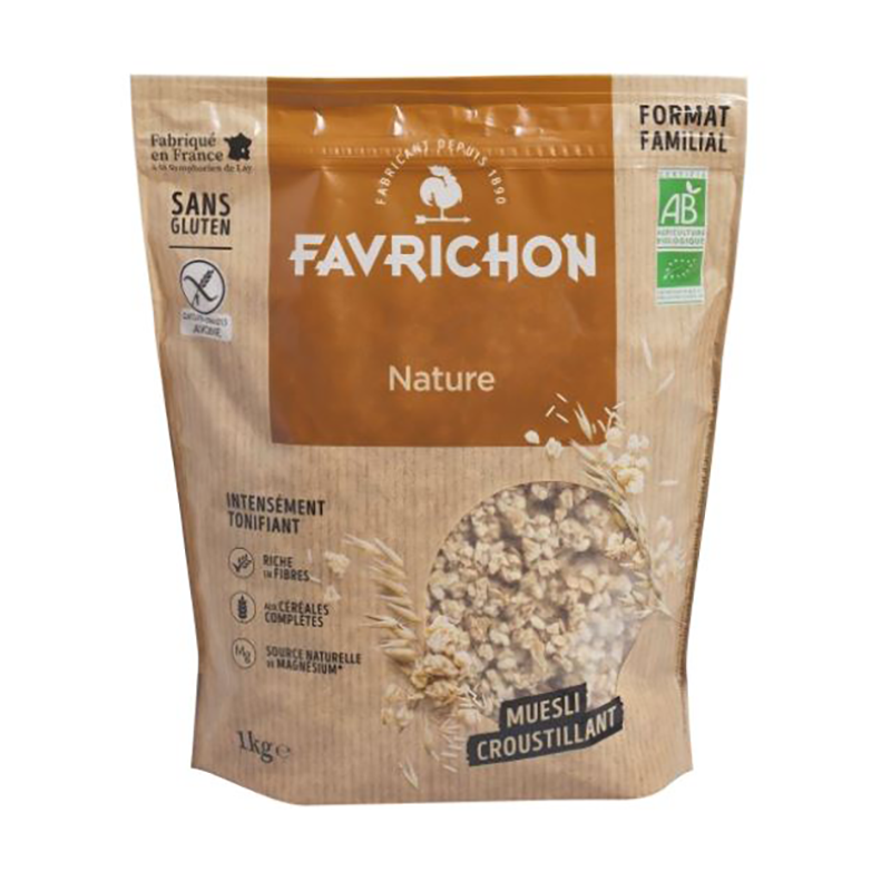 MUESLI CROUSTILLANT INTENSEMENT NATURE 1KG FAVRICHON  dans votre magasin bio en ligne Etiketbio.eu