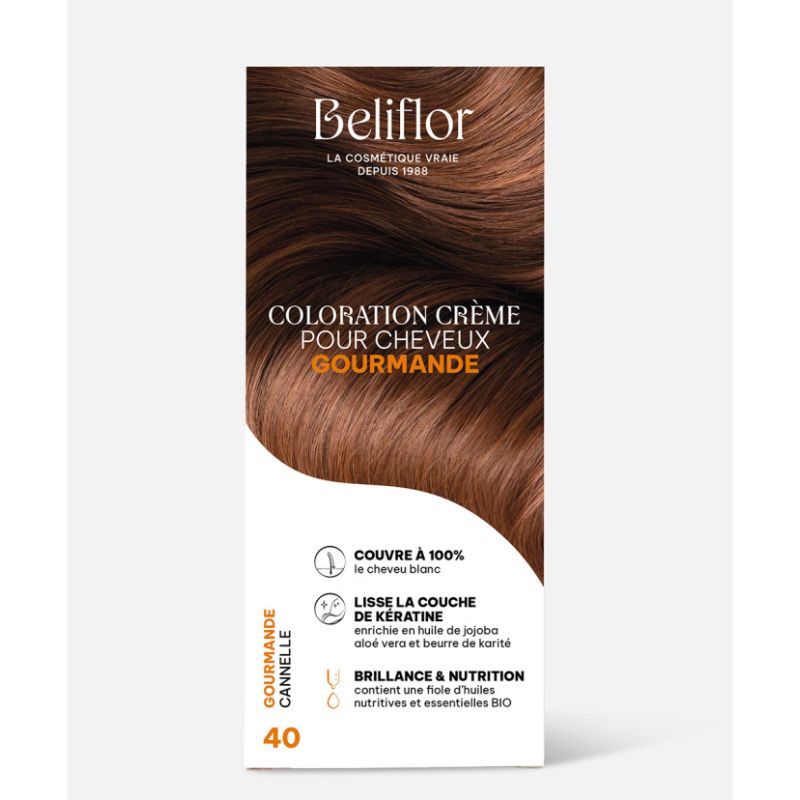 COLORATION CRÈME GOURMANDE N°40 CANNELLE BELIFLOR  dans votre magasin bio en ligne Etiketbio.eu