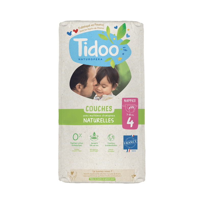 COUCHES NATURELLES T4 7-18KG TIDOO  dans votre magasin bio en ligne Etiketbio.eu