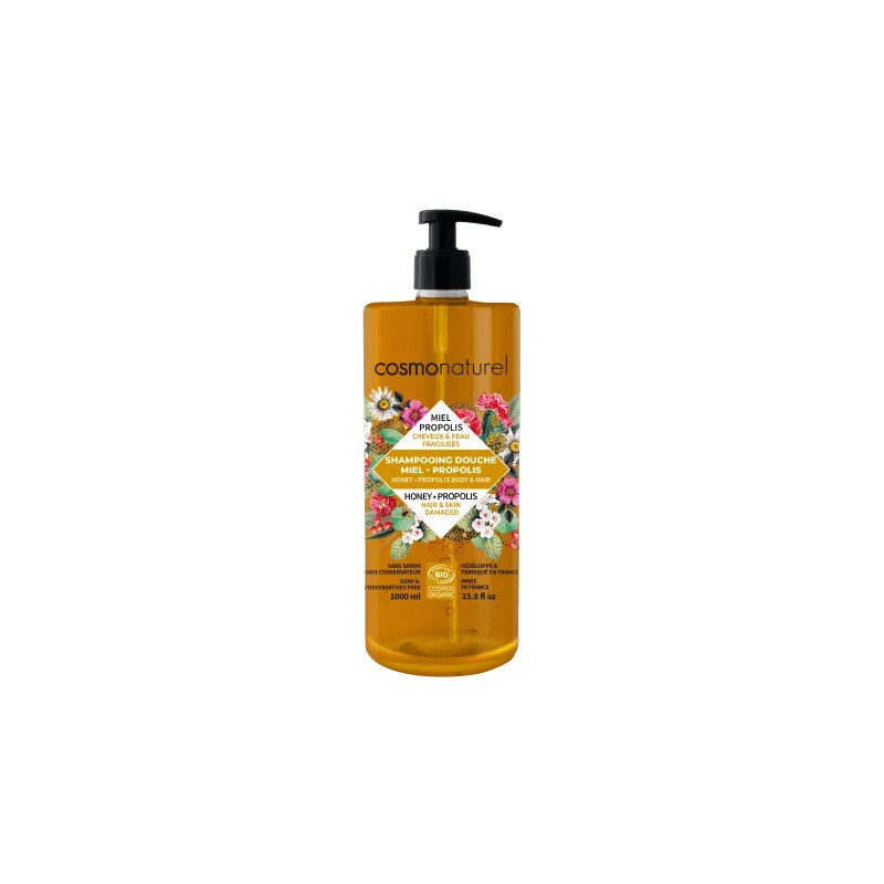 Shampooing douche miel propolis 1l COSMONATUREL  dans votre magasin bio en ligne Etiketbio.eu