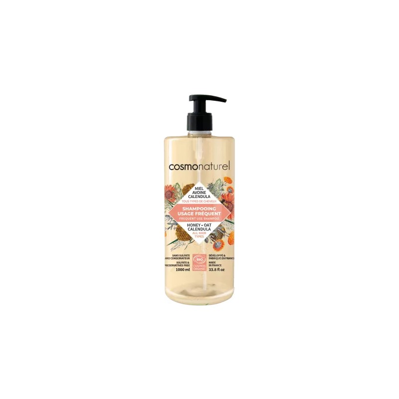 Shampooing usage fréquent miel avoine calendula 1l COSMONATUREL  dans votre magasin bio en ligne Etiketbio.eu