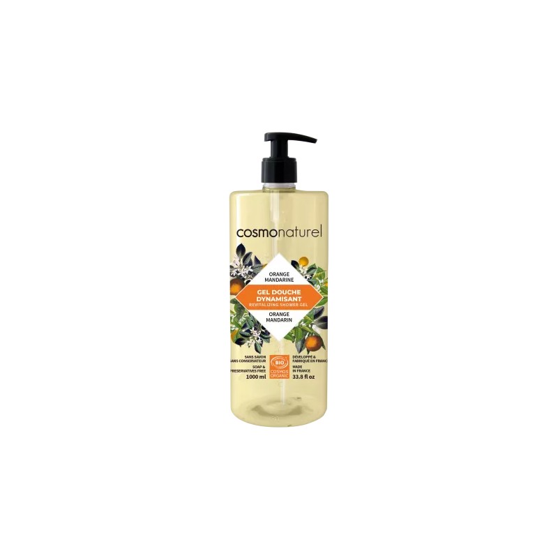 Gel douche dynamisant mandarine orange 1l COSMONATUREL  dans votre magasin bio en ligne Etiketbio.eu