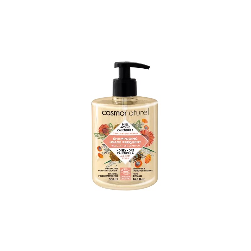 Shampooing usage fréquent miel calendula avoine 500ml COSMONATUREL  dans votre magasin bio en ligne Etiketbio.eu