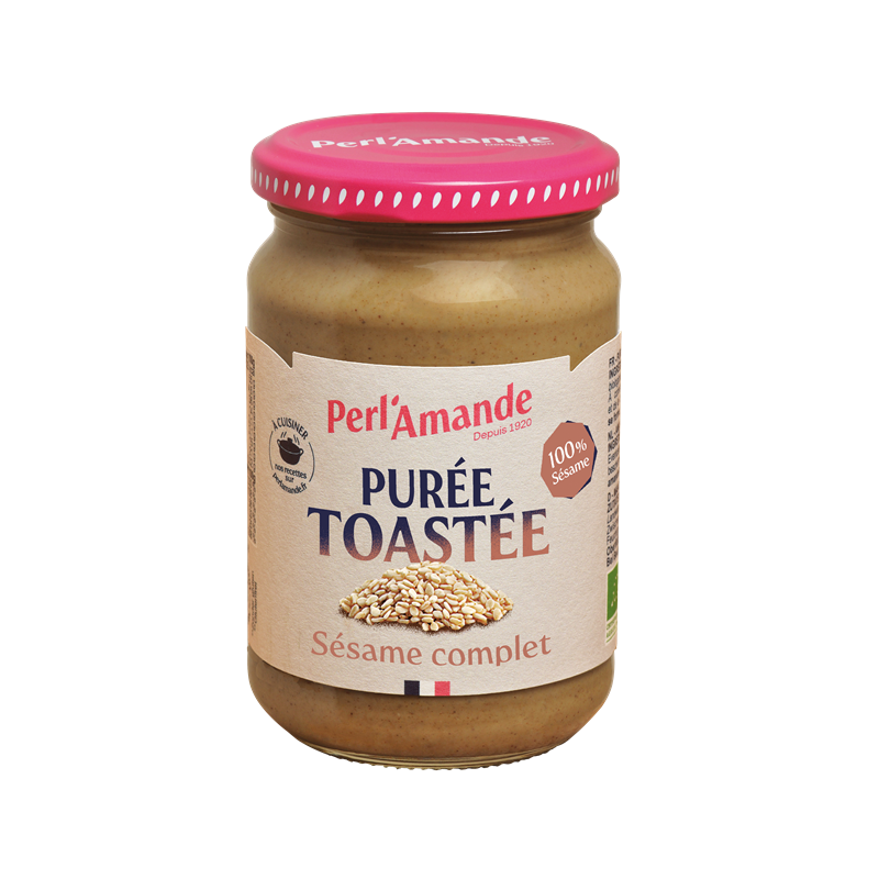 PUREE DE SESAME COMPLET TOASTEE 280G PERLAMANDE  dans votre magasin bio en ligne Etiketbio.eu