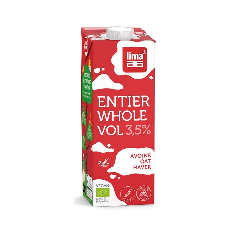 OAT AVOINE DRINK ENTIER 3.5% 1L LIMA  dans votre magasin bio en ligne Etiketbio.eu