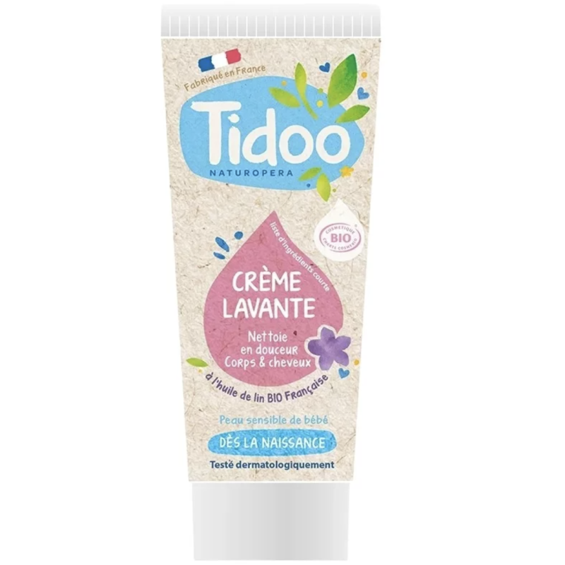 CREME LAVANTE NOURRISSANTE EXTRAIT DE LIN 200ML TIDOO TIDOO  dans votre magasin bio en ligne Etiketbio.eu