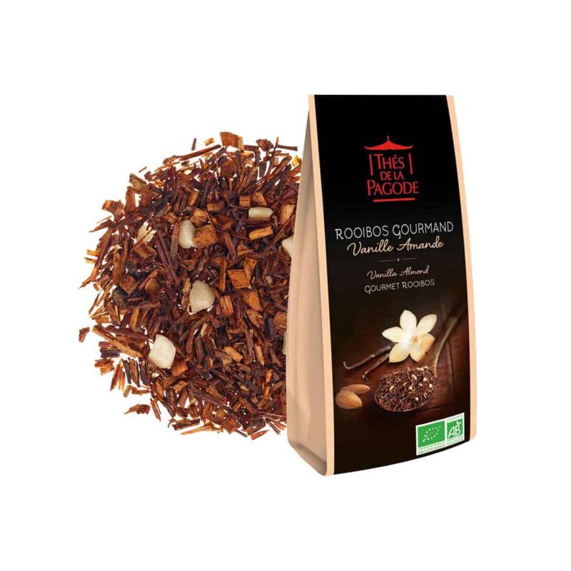 ROOIBOS GOURMAND VANILLE AMANDE 100G LES THES DE LA PAGODE  dans votre magasin bio en ligne Etiketbio.eu