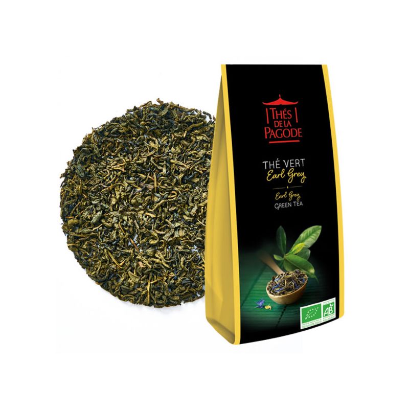 THE VERT EARL GREY 100G LES THES DE LA PAGODE  dans votre magasin bio en ligne Etiketbio.eu