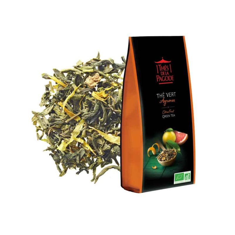 THE VERT AGRUMES 100G LES THES DE LA PAGODE  dans votre magasin bio en ligne Etiketbio.eu