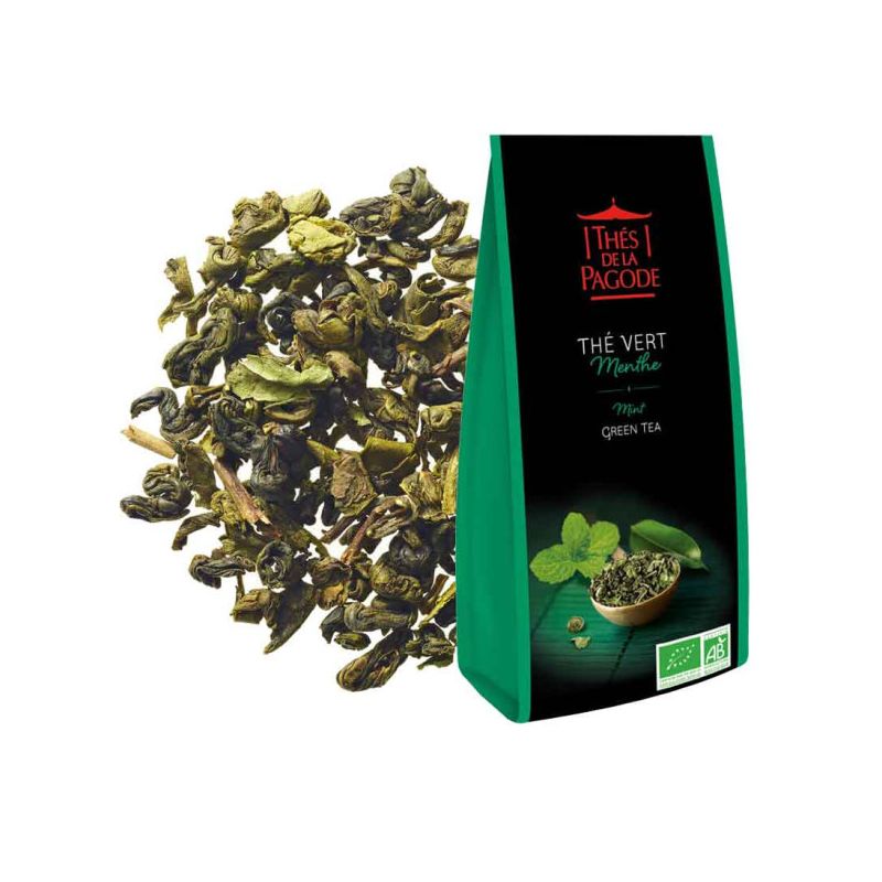 THE VERT MENTHE 100G LES THES DE LA PAGODE  dans votre magasin bio en ligne Etiketbio.eu