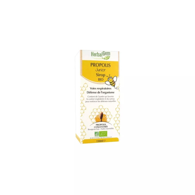 PROPOLIS JUNIOR SIROP BIO 150 ML HERBALGEM  dans votre magasin bio en ligne Etiketbio.eu