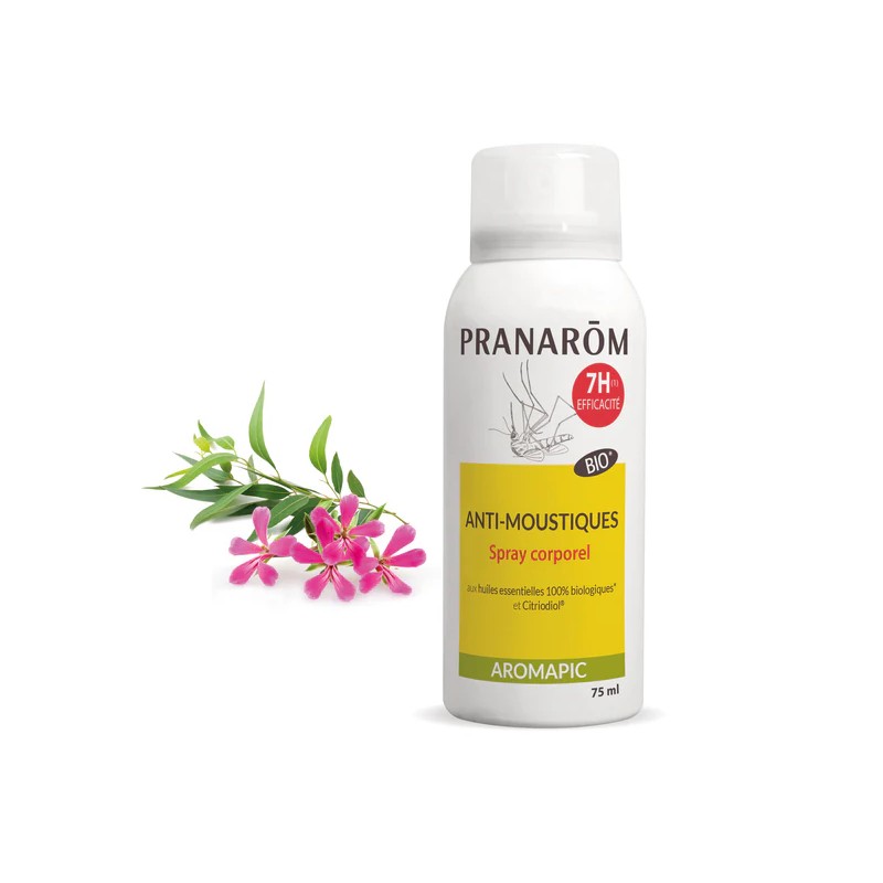 SPRAY CORPOREL ANTI-MOUSTIQUES BIO (ECO) 75 ML PRANAROM  dans votre magasin bio en ligne Etiketbio.eu