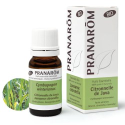 HUILE ESSENTIELLE CITRONNELLE DE JAVA PARTIE AERIENNE BIO 10 ML PRANAROM  dans votre magasin bio en ligne Etiketbio.eu