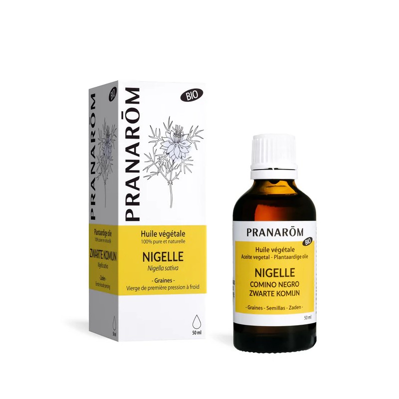 HUILE VEGETALE NIGELLE BIO 50 ML PRANAROM  dans votre magasin bio en ligne Etiketbio.eu