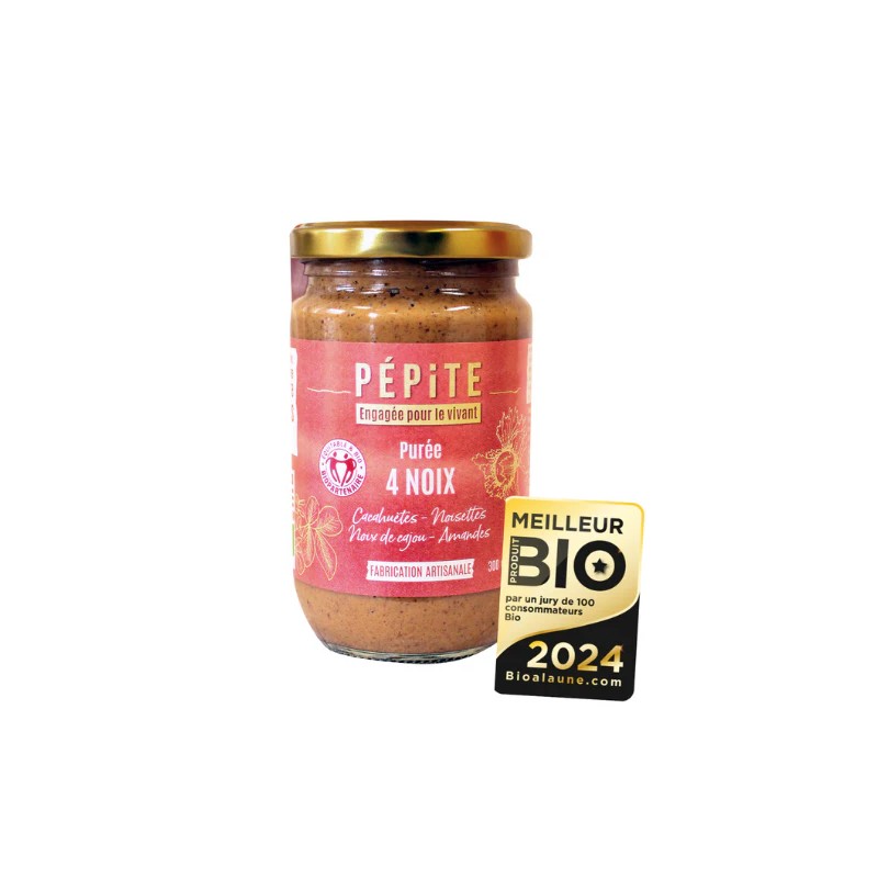 PUREE DE 4 NOIX 300G PEPITE  dans votre magasin bio en ligne Etiketbio.eu