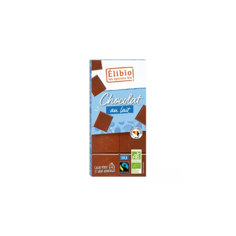 TABLETTE CHOCOLAT LAIT 42% 100G ELIBIO  dans votre magasin bio en ligne Etiketbio.eu