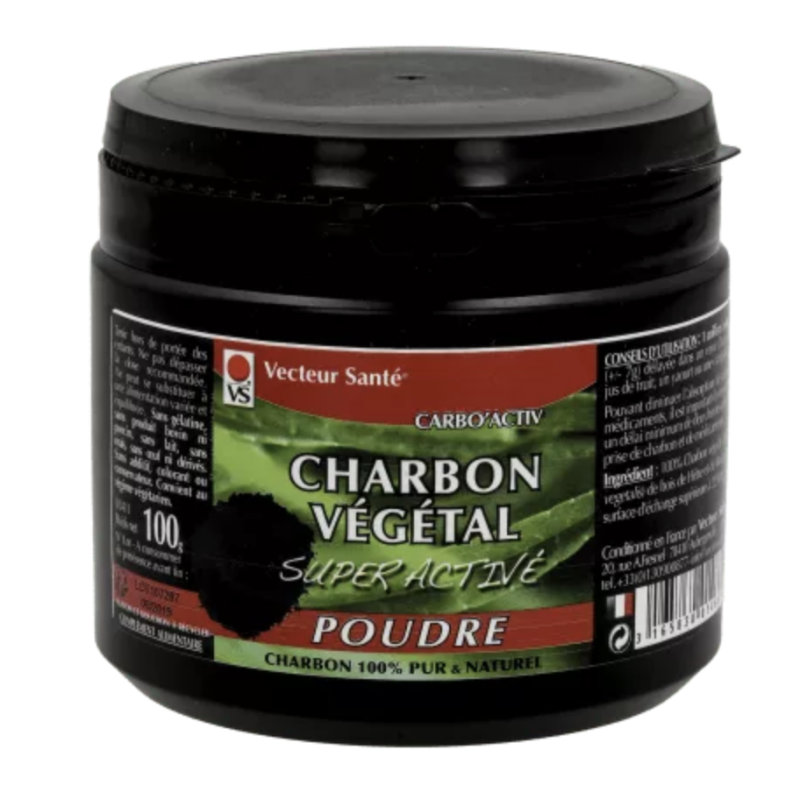 CHARBON SUPER ACTIVE POT 100GR Vecteur Santé  dans votre magasin bio en ligne Etiketbio.eu