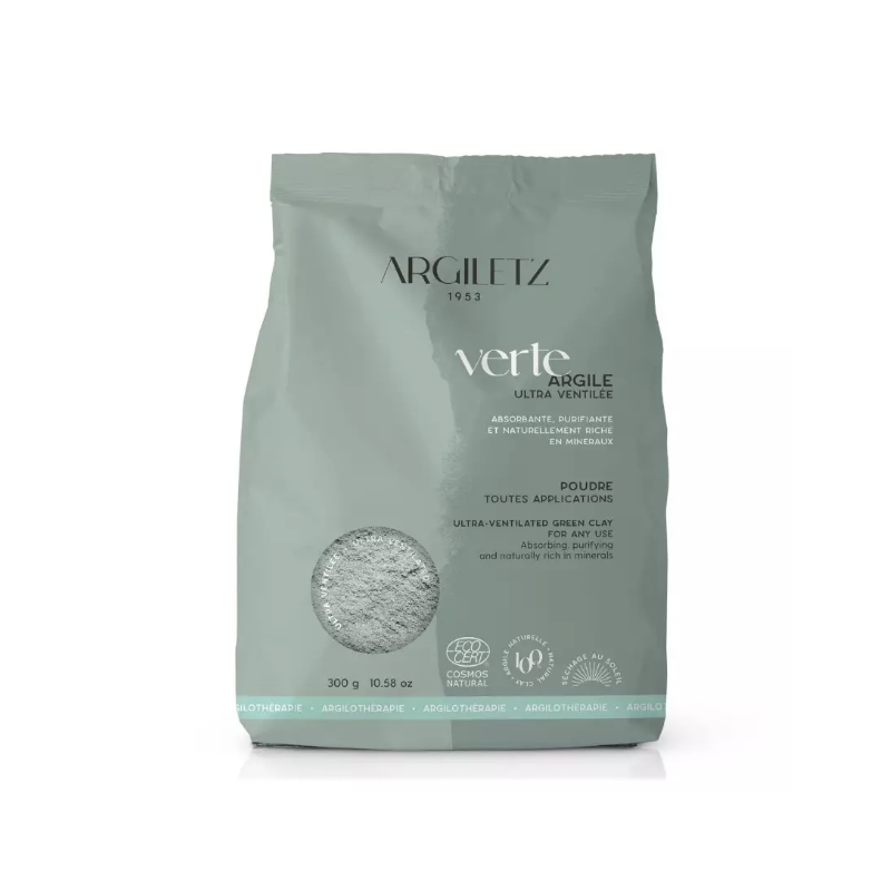 ARGILE VERTE SURFINE 300G ARGILETZ  dans votre magasin bio en ligne Etiketbio.eu