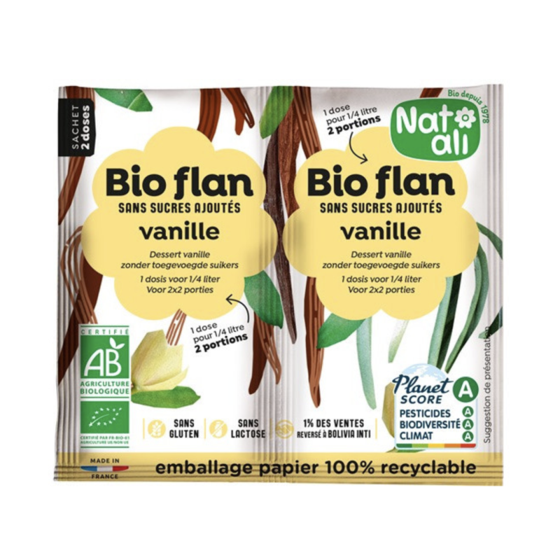 BIOFLAN VANILLE 2X1.4L 9GR NATALI  dans votre magasin bio en ligne Etiketbio.eu