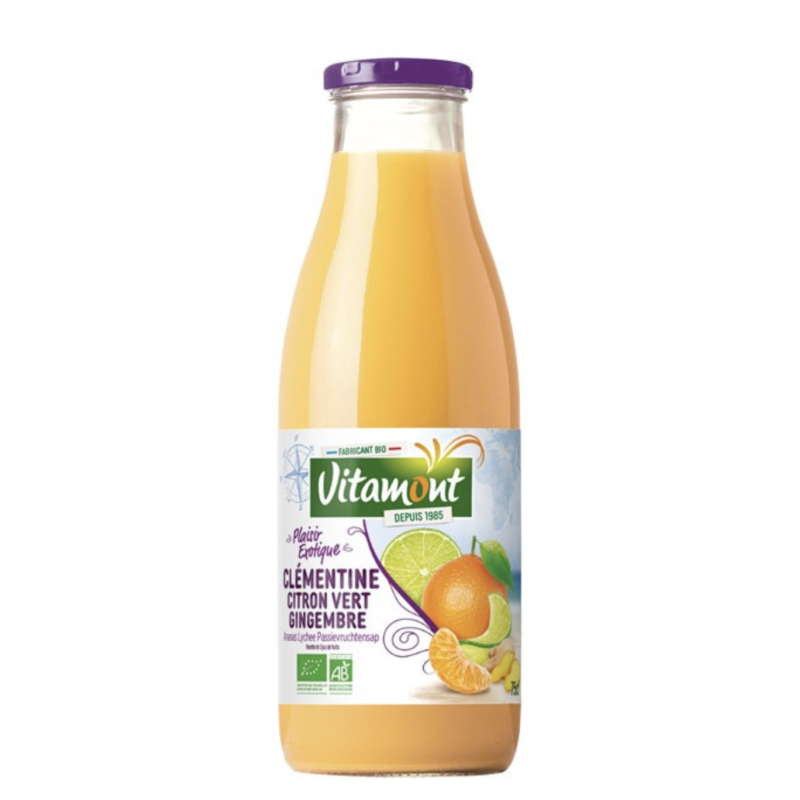 JUS CLEMENTINE CITRON VERT GINGEMBRE 75CL VITAMONT  dans votre magasin bio en ligne Etiketbio.eu