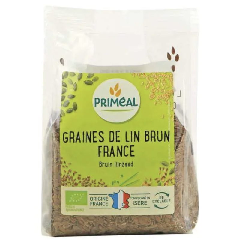 GRAINE DE LIN BRUN FRANCE 250G PRIMEAL  dans votre magasin bio en ligne Etiketbio.eu