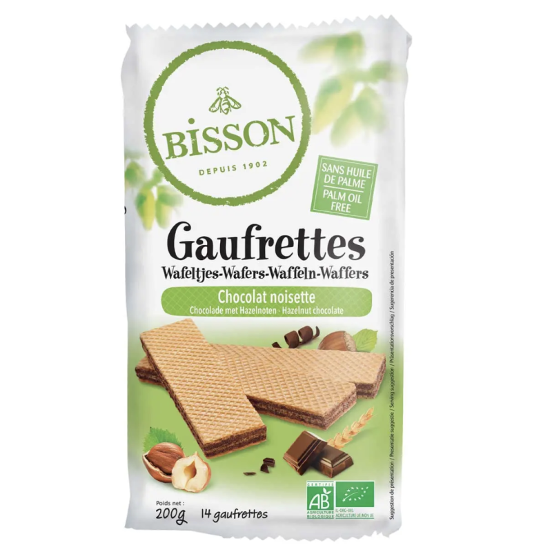 GAUFRETTE CHOCO NOISETTE 200GR BISSON  dans votre magasin bio en ligne Etiketbio.eu