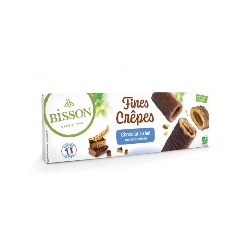 FINES CREPES CHOCOLAT LAIT 90GR BISSON  dans votre magasin bio en ligne Etiketbio.eu