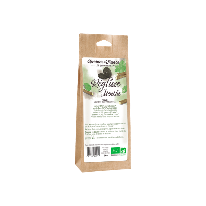 REGLISSE MENTHE 50GR HERBIER DE FRANCE  dans votre magasin bio en ligne Etiketbio.eu