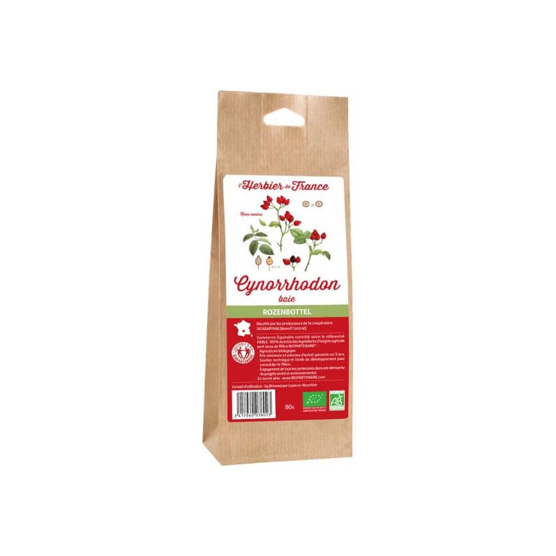 CYNORRHODON BAIES 80GR HERBIER DE FRANCE  dans votre magasin bio en ligne Etiketbio.eu