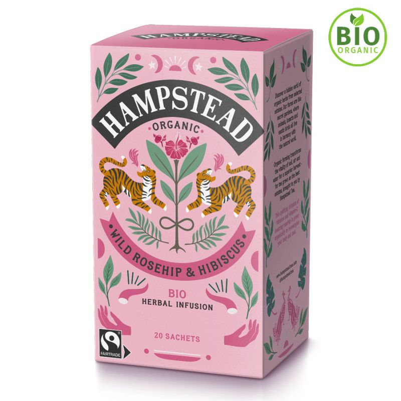 INFUSION HIBISCUS 40G HAMPSTEAD TEA  dans votre magasin bio en ligne Etiketbio.eu