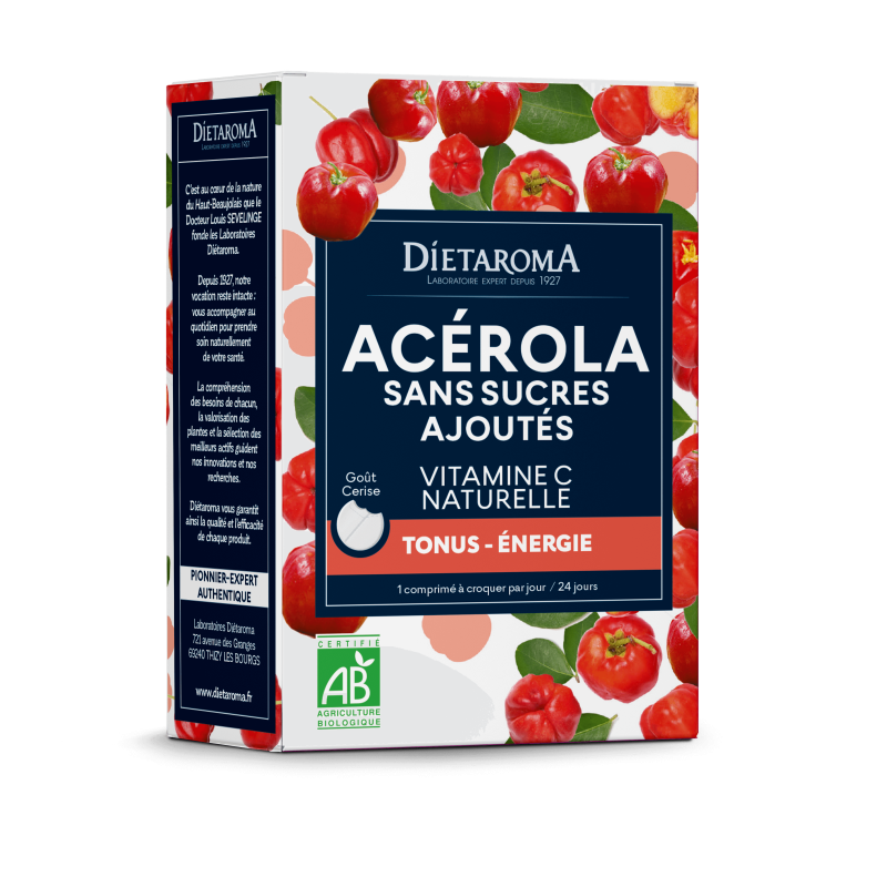 ACEROLA SANS SUCRE 24 COMP DIETAROMA  dans votre magasin bio en ligne Etiketbio.eu