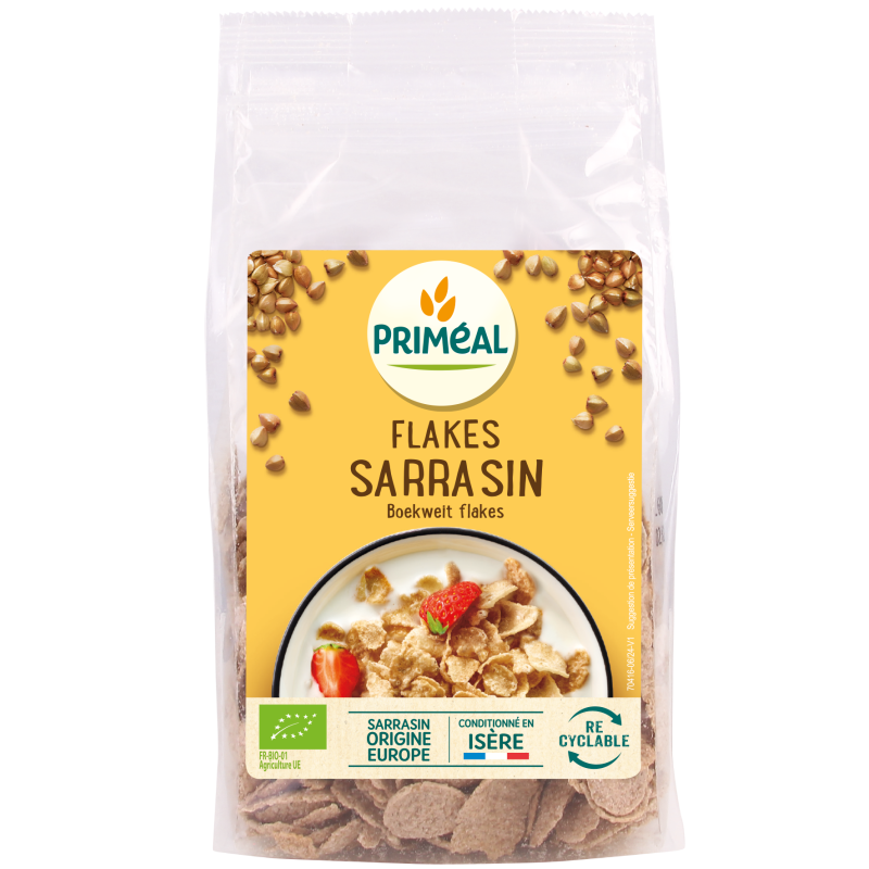 FLAKES DE SARRASIN 250G PRIMEAL  dans votre magasin bio en ligne Etiketbio.eu