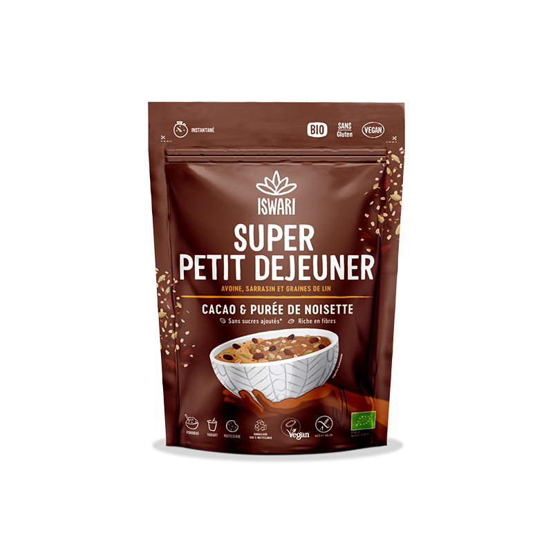 AVOINE DIVINE CACAO NOISETTE 360GR ISWARI  dans votre magasin bio en ligne Etiketbio.eu