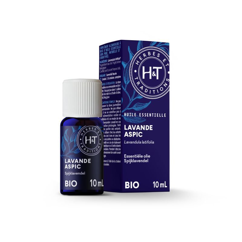 HUILE ESSENTIELLE LAVANDE ASPIC 10ML Herbe et Traditions  dans votre magasin bio en ligne Etiketbio.eu