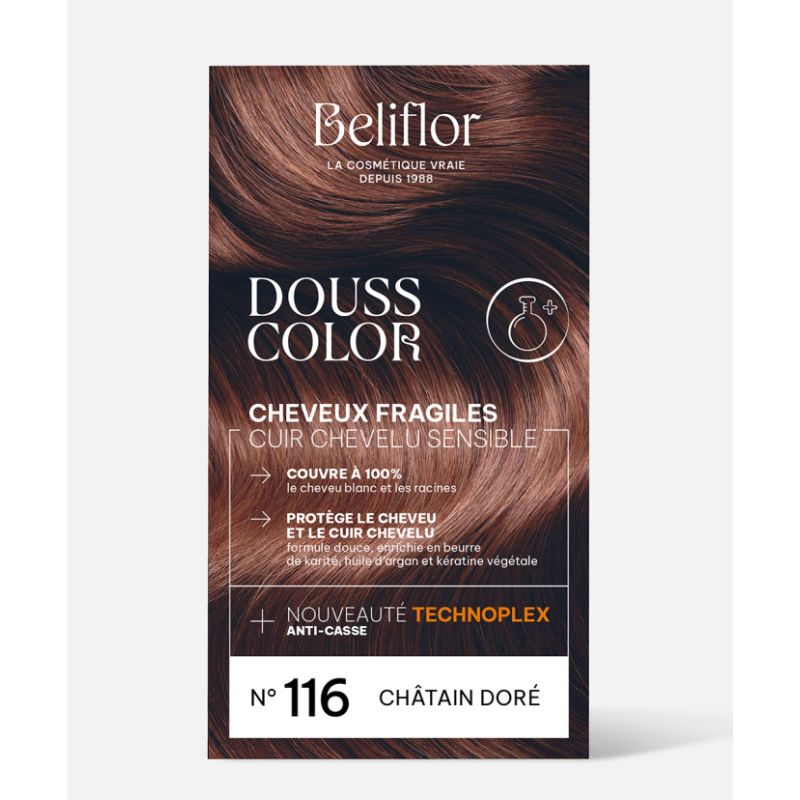 DOUSSCOLOR N°116 CHÂTAIN DORÉ BELIFLOR  dans votre magasin bio en ligne Etiketbio.eu