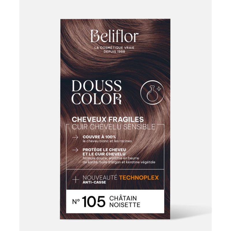 DOUSSCOLOR N°105 CHÂTAIN NOISETTE BELIFLOR  dans votre magasin bio en ligne Etiketbio.eu