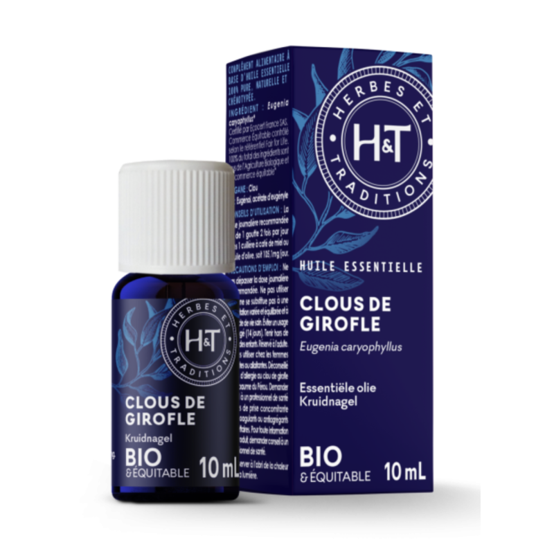 HUILE ESSENTIELLE CLOUS DE GIROFLE 10ML Herbe et Traditions  dans votre magasin bio en ligne Etiketbio.eu